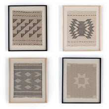  Framed Textile Artwork - Set of 4
